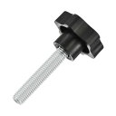 スターノブ1個 M12x60mmプラスチック六角形クランプハンドルスクリューノブ 機械傘ベース交換用手締めスタースクリューノブ