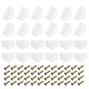 100個 90度プラスチックコーナーブレース 20x15x20mm ナイロン棚直角ブ ラケット ネジ付き キャビネット 食器棚用 (ホワイト)
