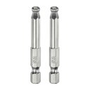 2個セットのボールエンド六角スクリュードライバービット5mm(H5.0)サイズ1/4