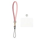 1個 ユニバーサルフォンランヤード 取り外し可能なリストストラップ グリッター付きフォンパッチ DIY用 イヤーバッド キーチェーン コインパース ウォレット ピンク