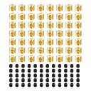 100個のピンバックロ ック ピンロックピンキーパー ロック クラ スプ ロックピンキーパーバック ロックピンバック 銅製ピン(6mmx5mm 金色トーン)