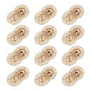 12セットの中空花スナップボタン 25mmプレスボタン金属スナップファスナー 衣類DIYクラフト用 金色