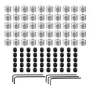 50個のピンバックロ ック ピンロック ピンキーパー ロック クラ スプ ロックピンキーパーバック ロックピンバック 銅製ピン 5個のレンチ付き (6mmx5mm シルバートーン)