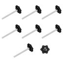 クランプねじノブ 8個 M5 x 60mm 六角形スターノブ プラスチックグリッ プ 手締めねじハンドル 傘ベース 機械家具用 直径25mm