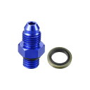 Hihaha オイルコールドジョイント 自動車用 ワッシャー付き フューエルアダプタ / M10x1.5 4AN 1個 青