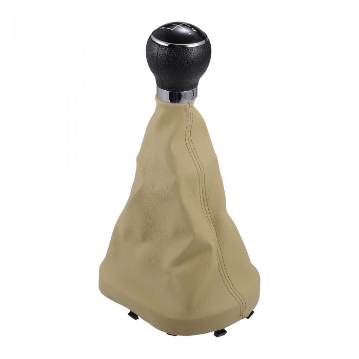 Partuto ダストカバー付き5速マニュアルギアシフトノブ - 車のギアボックススティックシフターレバーノブ - => Touran 2003-2010用プラスチック製