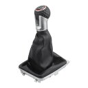 Partuto 6段階マニュアルギアシフトノブとダストカバー - カーシフトレバーノブとカバー - VWに対応ゴルフ7 GTI 2013-2017 人工皮革 ブ...