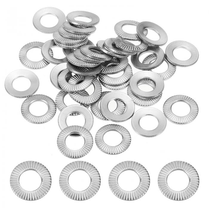 PATIKIL 304ステンレススチールベルビルスプリングディスクワッシャー 100個パックM8x16mmフラットガスケットコニカルニュールメトリックワッシャー 自動車産業建設用