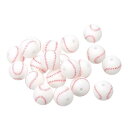 PATIKIL 12mmスポーツボールビーズ 20個入りシリコンスポーツビーズ ベースボールビーズスペーサービーズ ネックレス ブレスレット ランヤード イヤリング用クラフト ホワイト