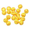 PATIKIL 12mmスポーツボールビーズ 20個入りシリコンスポーツビーズ ベースボールビーズスペーサービーズ ネックレス ブレスレット ランヤード イヤリング用クラフト イエロー