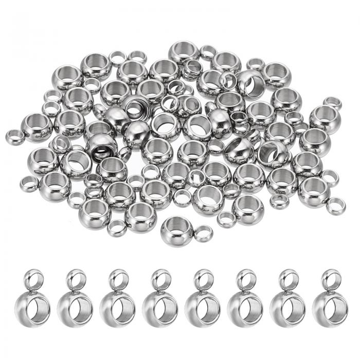 PATIKIL 5mmスペーサービーズ 50個 ベールブレスレット装飾スペーサービーズ ベールチューブビーズペン..