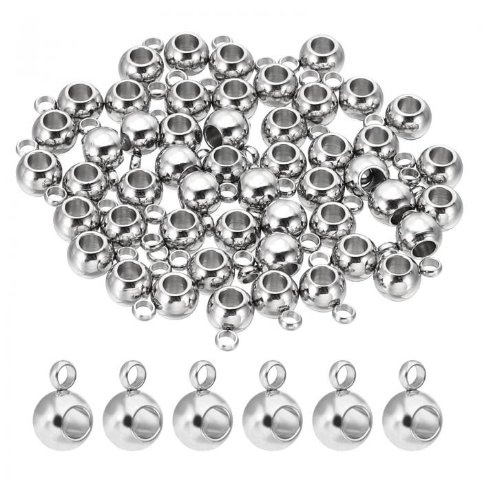 PATIKIL 6mmスペーサービーズ 100個 ベールブレスレット装飾スペーサービーズ ベールチューブビーズペ..