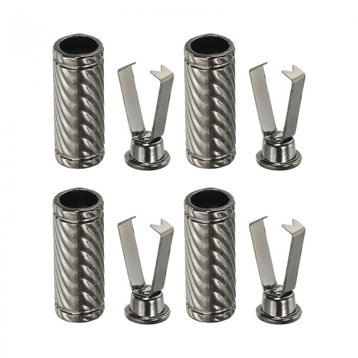 PATIKIL シューレースチップ 4個セット 亜鉛合金製 シューレースヘッド シリンダー型チップ コードエン..