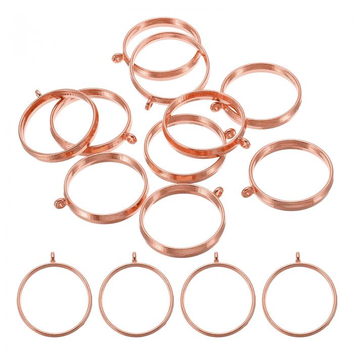 PATIKIL 合金オープンバックベゼルペンダント DIYクラフト用50個入りラウンドホローレジンペンダントフ..