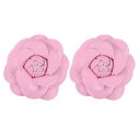 PATIKIL フラワーヘアクリップ 2個セット カメリアヘアピン フローラルブローチ ピン ハンドメイド レザーフラワーブローチ レディース ブ ライダル 女性 ハット ドレス シャツ ピンク