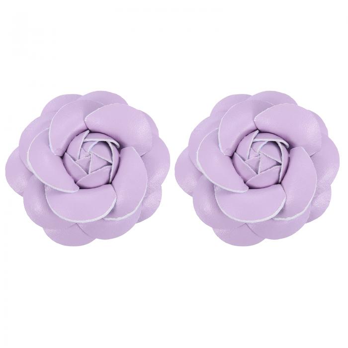 PATIKIL 花 ヘアクリップ 2個セット カメリアヘアピン フローラルブローチ ピン ハンドメイド レザーフラワーブローチ レディース ブ ライダル 女性 ...