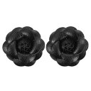PATIKIL フラワーヘアクリップ 2個セット カメリアヘアピン フローラルブローチ ピン ハンドメイド レザーフラワーブローチ レディース ブ ライダル 女...