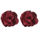 PATIKIL ローズフラワーヘアクリップ 2個入りヘアピンフローラルブローチハンドメイドファブリックフラワーブローチレディースブ ライダルウィメンズハットドレスシャツ ワインレッド