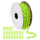 PATIKIL プラスチックチェーン クラウドコントロール用 64フィート 安全バリアチェーン 1/4"(6mm) 緑色プラスチックチェーンリンク 列 整理 駐車場 フェンス ゲート コンサート 装飾用