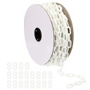 PATIKIL プラスチックチェーン クラウドコントロール用 82フィート 安全バリアチェーン 1/4"(6mm) ホワイトいプラスチックチェーンリンク 列 整理 駐車場 フェンス ゲート コンサート 装飾用