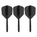 PATIKIL 統合ダーツシャフトとフライト 3個セット 2BA耐久性 あるプラスチックダーツフライト交換用アクセサリー 黒