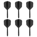 PATIKIL 統合ダーツシャフトとフライト 6個入り2BA耐久プラスチックダーツフライト交換用アクセサリー 黒
