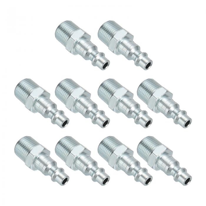 PATIKIL 3/8"エアフィッティングスチール 10個エアメールプラグコンプレッサーコネクトフィッティング..