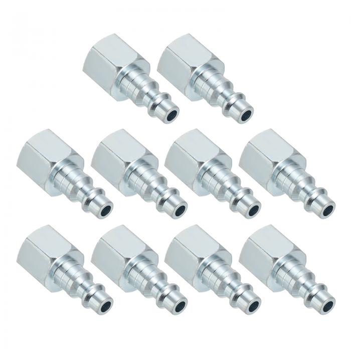 PATIKIL 3/8"エアフィッティングスチール 10個エアフィメールプラグコンプレッサーコネクトフィッティ..