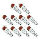 PATIKIL 1/4"メス工業用エアープラグ 自動車産業用エアーコンプレッサー 機械工学用 10個 ニューマチックプラグ シルバー