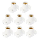 PATIKIL E12ベース LED電球用ランプホルダー ガレージ コンセント 地下室用 耐熱プラスチック製ネジ式ライトソケット ホワイト 8個セット