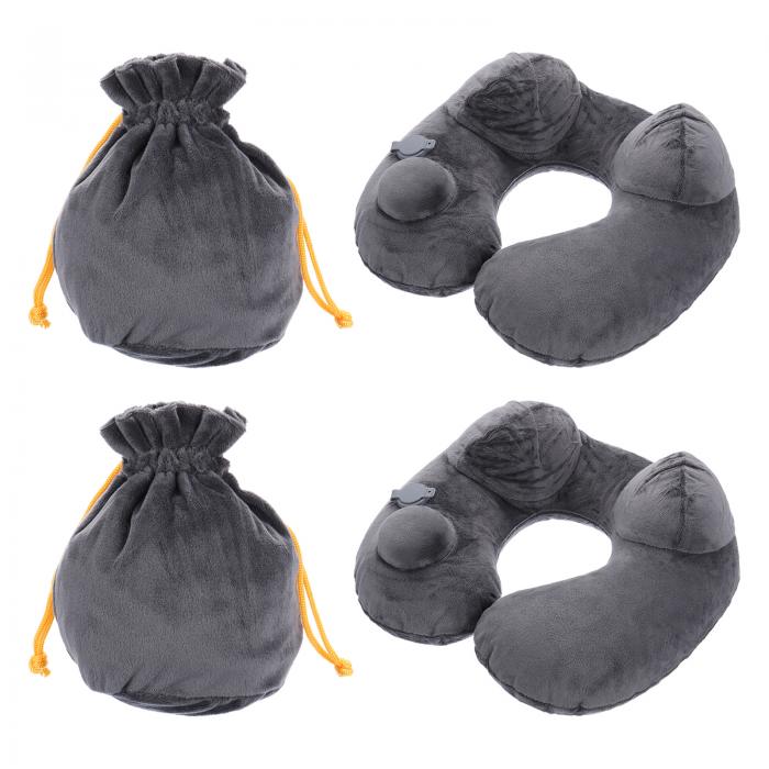 PATIKIL 自動インフ レータブル枕 2個 ソフトフラッシュトラベルネックピロー 睡眠用枕 ヘッドネックサ..