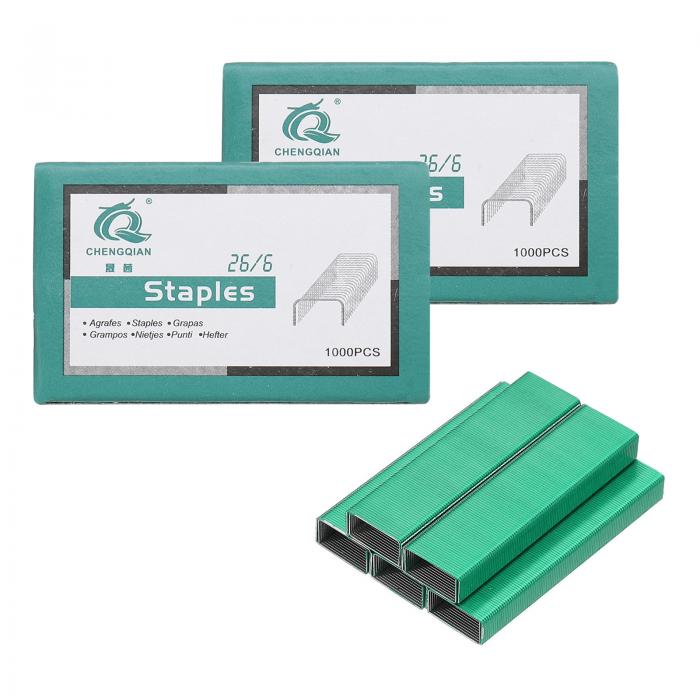 PATIKIL ステープラー用ステープル 2パック 26/6 標準 1/4"長 ステープル オフィス用品用 緑