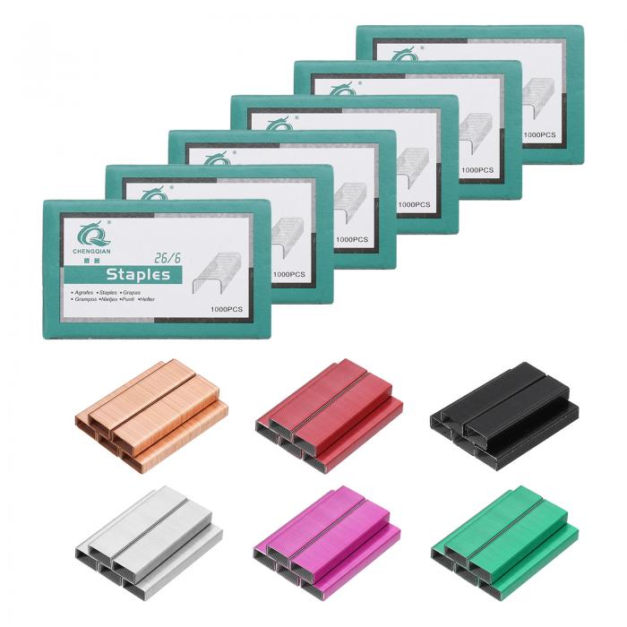 PATIKIL ステープラー用ステープル 6パック 26/6 標準 1/4