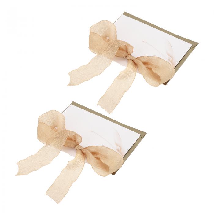 PATIKIL ウェディングヴァウズブック 2冊セット 花嫁と花婿 金色トーンリボン付き ウェディングヴァウカード ウェディングブ ライダルシャワーギフト