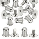 PATIKIL レザー用リベット 5x8x6mm 100個入り メタルボタン スクリューキット ラウンドヘッドリベットスクリューボタン DIYレザーハードウェア...