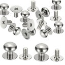 PATIKIL 10x11x11mm レザー用リベット 12個入り メタルボタン スクリューキット 丸頭リベットスクリューボタンDIYレザーハードウェアトリムク...