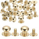 PATIKIL 10x11x10mm レザーリベット 12個入り メタルボタン スクリューキット ラウンドヘッドリベットスクリューボタン DIYレザーハードウェ...