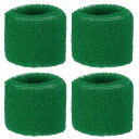 PATIKIL スポーツ用リストバンド 8x5cm テニス バスケットボール ワーキングアウト アスレチックランニング用 吸汗性スウェットバンド 4個セット 緑(4)