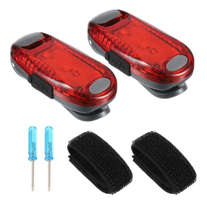 PATIKIL ランニング用LEDストロボライト 2個セット US Bケーブル付き ジョガー ウォーキング 自転車用..