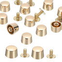 PATIKIL 7x9x10mm 洋服用 12セット メタルボタン スクリューキット フラットヘッドリベットスクリューボタン DIYレザーバ レルスタッズハード...