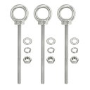 PATIKIL M6 x 90mm リフティングショルダーアイボルト 3個セット 304ステンレス製リフティングリング付き ネジ付きアイボルト ナットとワッシャ...