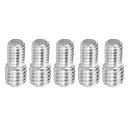 PATIKIL M5*M6*12 両端スレッドスタッドボルト 5個入り 304ステンレス製ロッドボルト 家具用ハードウェア 12mm長