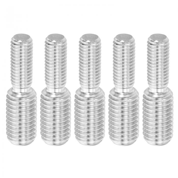 PATIKIL M10*M14*50 両端スレッドスタッドボルト 5個セット 304ステンレススチール製ロッドボルトスレ..