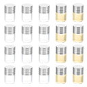 PATIKIL 1ml 小型ガラス瓶バイアル 20個 ミニクリアボトル ガラス空瓶 アルミスクリューキャップ 小型バイアル容器 パウダークリーム アートクラフト用 シルバー