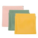 PATIKIL ポケットコスメティックバッグ 3個 12 x 12 cm 防水 ミニPUレザー 化粧バッグコインポーチ 自動開閉 ジッパーなし 携帯用スクイーズ...