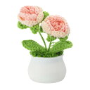 PATIKIL クロシェフラワー 鉢植え 2つ ヘッドローズフラワー 手作り ニットミニ鉢植え バレンタインギフト 家庭やオフィス テーブル 装飾に最適 グラデ...