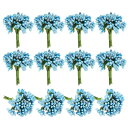PATIKIL ミニ人工ピップベリーピック束 144個 果物の花のおしべ クラフト DIY リース 結婚式 フラワーアレンジメントの装飾用 ブルー