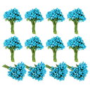PATIKIL ミニ人工ピップベリーピック束 144個 果物の花のおしべ クラフト DIY リース 結婚式 フラワーアレンジメントの装飾用 スカイブルー