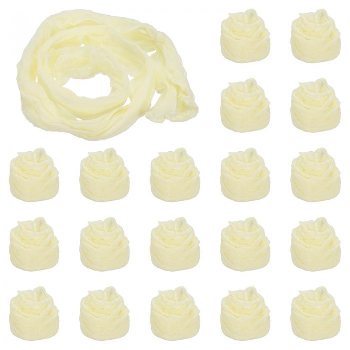 PATIKIL ストッキングフラワーファブリック 20枚 ナイロンメッシュフラワーストッキング素材 引張りシルクストッキングフラワー DIYフラワーメイキング ウェディングクラフト ホームデコレーション クリーム色