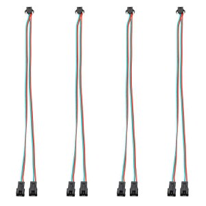 PATIKIL 30CM 1 to 2 引数分岐ケーブル 4個 PWMファンR GB延長電源コード SM 3ピンコネクタープラグ コンピューターシャーシマザーボード用